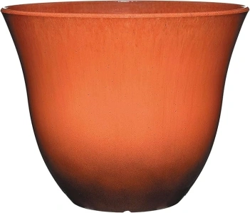 Classic Home and Garden Honeysuckle Resin Flower Pot Planter, Orange Ember, 15