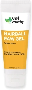 Vet Worthy Hairball Paw Gel Aid for Cats - Hairball Remedy for Cats for Digestive Aid and Hairball Relief --Easy to Give - Salmon Flavor - 3 oz