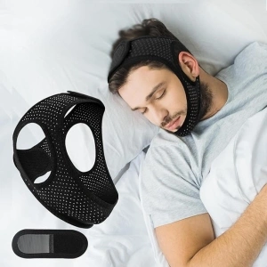 Anti Snoring Devices - Simple and Effective Stop Snoring Solution, Adjustable Breathable Chin Strap for Sleeping for Men and Women, Comfortable Sleep Apnea Devices Chin Strap, Black 59CM