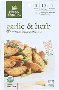 Simply Organic Garlic & Herb Vegetable Seasoning Mix, Certified Organic, Vegan | 0.71 oz