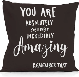 NATSUNO You are Awesome Gifts,Black Pillow Cases 18X18,Inspirational Pillows,You are Amazing Gifts for Women,Inspirational Gifts for Women,Encouragement Gifts for Women(Black)