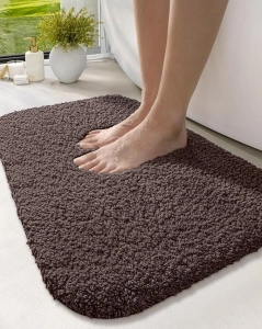 DEXI Bathroom Rug Mat, Extra Soft and Absorbent Bath Rugs, Washable Non-Slip Carpet Mat for Bathroom Floor, Tub, Shower Room, 32