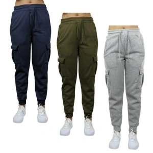 Galaxy by Harvic 3-Pack Women's Loose Fit Fleece Jogger Sweatpants (S-5XL)