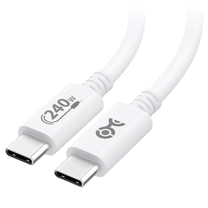 Cable Matters [USB-IF Certified] 240W USB C Cable 6.6 ft in White for MacBook Pro, iPad Pro, iPhone 15 Pro, Apple Vision Pro (140W USB C Charger Cable, USB C Charging Cable, USB 2.0, No Video)