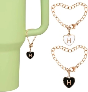 2 Pieces Letter Charm Accessories for Cup, Personalized ID Initial Charm for Tumbler Cup Identification, Cup Charms for Handle