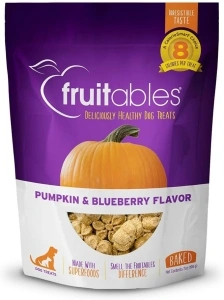 Fruitables Crunchy Baked Dog Treats | Pumpkin & Blueberry | 7 Ounces, Model Number: 2157