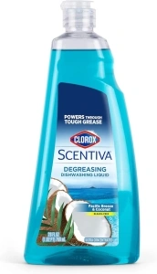 Clorox Scentiva Dishwashing Liquid Soap | Smells Great and Cuts Through Grease FAST | Quick Rinsing Formula Washes Away Germs | A Powerful Clean You Can Trust, Pacific Breeze & Coconut, 26 Oz