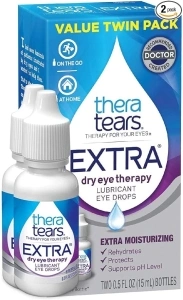 TheraTears Extra Dry Eye Therapy Lubricating Eye Drops for Dry Eyes, 0.5 fl oz Bottle, 2 Count(Pack of 1)