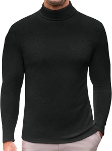 Ekouaer Men's Turtleneck Long Sleeve Turtle Neck Shirts Basic Lightweight Undershirt Thermal Pullover Sweater S-XXL