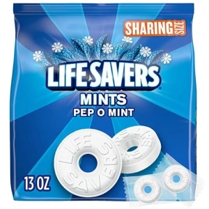 LIFE SAVERS Pep-O-Mint Breath Mints Hard Candy, Sharing Size, 13 oz Bag