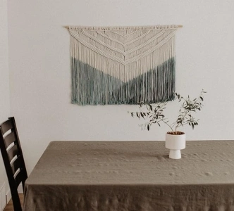 ChicNest Macrame Wall Hanging Large Green Dip Dye Tapestry Fiber Wall Art Boho Livingroom Decor