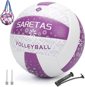 Volleyball,Girls Volleyball for Outdoor or Beach Play, Soft Volleyball Ball for Women Youth Juniors and Teens Practice Volleyballs with Pump Needles for Backyard Official Size, Indoor