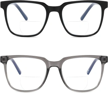 Bifocal Reading Glasses Women Men Clear Top Blue Light Blocking Computer Readers Wide Full Frame Cheaters Eyeglasses