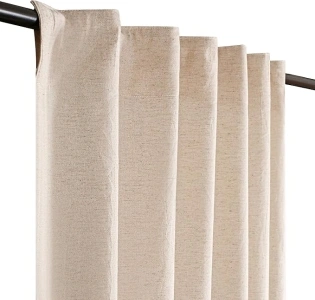 The Wooden Town Linen Flax Tab Top Curtains, Farmhouse Linen Curtains, Curtain 2 Panel Set -50x108 Natural Curtains, Linen Flex tab top Curtains, Bedroom Curtains, 108 Curtains 2 Panel Set