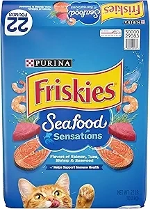 Purina Friskies Dry Cat Food, Seafood Sensations - 22 lb. Bag