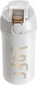 21oz Coffee Travel Mugs with Lid and Straw, Insulated Tumbler Leak proof Stainless Steel Vacuum Cups with 2-in-1 Lid for Iced & Hot Coffee, off White