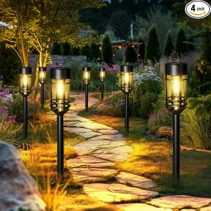 SOLPEX Solar Path Lights, 8 Pack Solar Pathway Lights Outdoor, Waterproof Solar Powered Landscape Lights for Yard Path Landscape Walkway (Warm White)