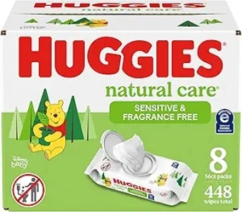 Huggies Natural Care Sensitive Baby Wipes, Unscented, Hypoallergenic, 99% Purified Water, 8 Flip-Top Packs (448 Wipes Total)