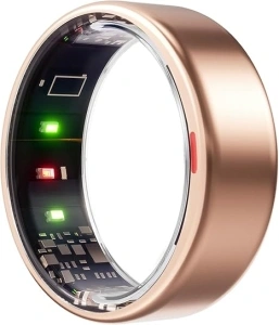 Smart Ring with Wireless Charging Case, 6-Day Battery Life Activity & Sleep Tracker/Stress/Heart Rate Monitor No Subscription Compatible with iOS & Android (Rose Gold,Size 11)