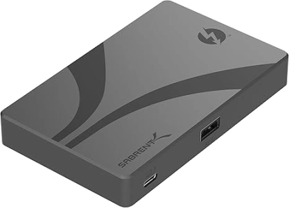 SABRENT Thunderbolt 4 Hub with 60W Charging for Laptops, USB-C Dock, Supports 2X 4K 60Hz Monitors or 1x 4K 144Hz, 5K/6K/8K@60Hz (DSC) Monitor,15.7