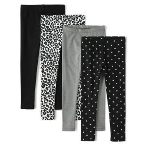 The Children's Place Girls Full Length Leggings, 4-Pack, Sizes XS-XXL