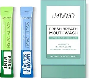 Travel Sizet Mouthwash Portable Strip Mouthwash for Fresh Breath Mint and sea Salt Mixed 20 Each