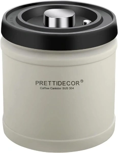 Coffee Canister Airtight Coffee Container Stainless Steel Coffee Bean Storage Container with CO2 Release Valve and Scoop Coffee Canister for Beans,Grounds,Sugar,Flour,Cereal,1.3LB/20 OZ