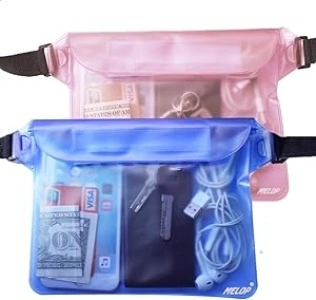 Waterproof Pouch Bag with Adjustable Shackle Strap Protect Phone and Items Dry and Clean from Water Submersion When Rainning Boating Swimming Kayaking Fishing Water Parks