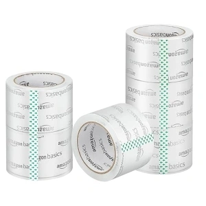 Amazon Basics Packing Tape, Designed for Moving, Storage and Packing, Shipping and Mailing, 2.83-Inch Wide x 54.6 Yards, Crystal Clear, 6-Pack