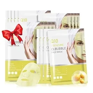 Coenzyme O2 Bubble Face Masks Skincare, Deep Cleansing Facial Mask, Facial Sheet Mask for Women, Face Masks Beauty for Purifying, Moisturizing, Brightening, Repairing, Spa Face Masks Skincare Gifts