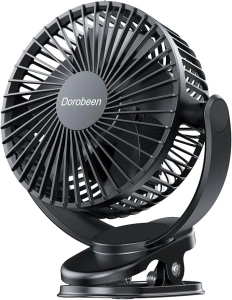 Dorobeen Clip Fan, 6 Inch Mini Quiet Desk Fan, 5000mAh USB Rechargeable Battery Operated Clip on Fan, USB Desk Fan, Portable Personal Small Fan For Desk,Office,Golf Cart