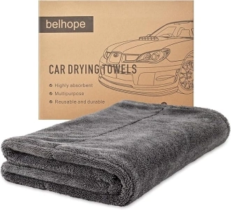 belhope Microfiber Towels for Cars, 1300GSM Car Drying Towel, 70/30 Edgeless Drying Towels Car Detailing, 24