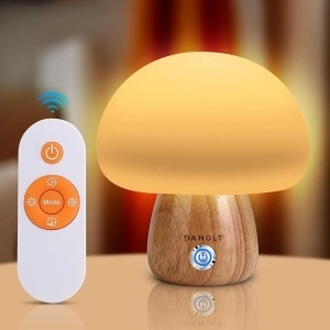 7 Colors Mushroom Lamp, Silicone Mushroom Night Light for Kids, Tap Night Light with Remote