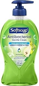 Softsoap Antibacterial Liquid Hand Soap Pump Gentle Clean Sparkling, Pear, 11.25 Fl Oz