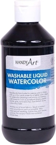 Handy Art Washable Liquid Watercolor 8 ounce, Black