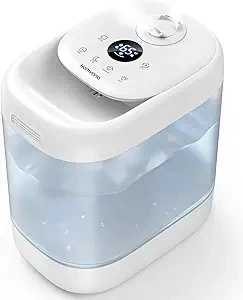 Homvana Humidifiers for Bedroom, 5L Super Easy to Clean Top Fill Auto Adapt Cool Mist Humidifier for Bedroom Plants Baby Kids for Home (Never Leaking Design), Quiet 40H Runtime, Essential Oil Diffuser