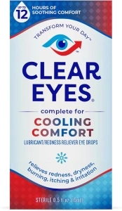 Clear Eyes Cooling Comfort Relief Eye Drops, 0.5 Fl Oz