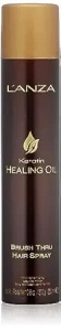 L'ANZA Keratin Healing Oil Brush Thru Hair Spray with Medium Hold Effect, For a Shiny Finishing and a Long-lasting Look, With Triple UV and Heat Protection, Suitable For All Hair Types (10.6 Fl Oz)