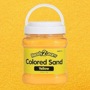 READY 2 LEARN Colored Sand - Golden Yellow - 2.2 lbs - Play Sand for Kids - Perfect for Wedding Unity Ceremonies, Crafts, Sensory Bins and Vase Filler