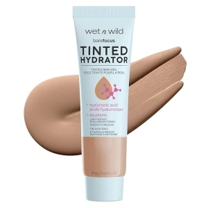 wet n wild Bare Focus Tinted Hydrator Matte Natural Finish, Oil-Free Tinted Face Moisturizer Makeup, Hyaluronic Acid, Squalane, Sheer To Medium Coverage, Medium Deep