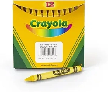 Crayola Crayons in Yellow, Bulk Crayons, 12 Count