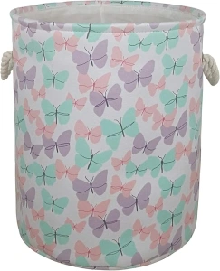 KUNRO Large Sized Round Storage Basket Organizer Bin Laundry Hamper for Nursery Clothes Toys