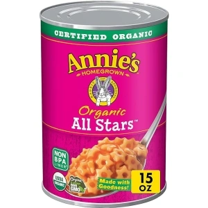 Annie's Organic All Stars, Canned Pasta in Tomato & Cheese Sauce, 15 oz.