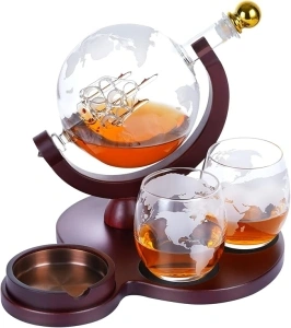 FATHER'S DAY Oaksea Anniversary Unique Gifts for Dad Him Men Husband Boyfriend Boss, Whiskey Decanter Set with Glasses, Birthday Wedding House Warming Gift, Bourbon Scotch Cool Stuff for Man Cave.