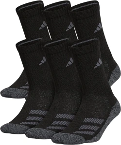 adidas Kids-Boy's/Girl's Cushioned Angle Stripe Crew Socks (6-Pair)