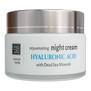 Dead Sea Collection Hyaluronic Acid Rejuvenating Night Cream - Face Moisturizer with Hyaluronic Acid - Firming Cream with Dead Sea Minerals and Hyaluronic Acid - 1,69 Fl. Oz