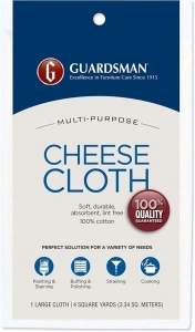 guardsman products inc 004012 Multi-Purpose Cheese Cloth for Painting, Staining, Polishing, Straining, Cooking, Crafts and More, 100% Cotton, 1, White