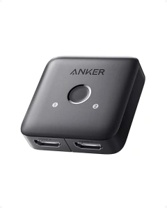 Anker HDMI Switch, HDMI Splitter, 4K@60Hz Bi-Directional HDMI Switcher, 2 In 1 Out with Smooth Finish, Supports HDR, 3D, Dolby, Compatible with Laptops, PC, Xbox Series, PS5 / PS4, Projector, and More