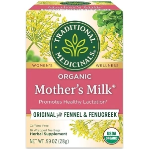 Traditional Medicinals Tea, Organic Mother's Milk, Promotes Healthy Lactation, Breastfeeding Support, 16 Tea Bags