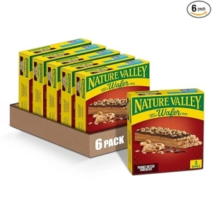 Nature Valley Wafer Bars, Peanut Butter Chocolate, 5 Bars, 6.5 OZ (Pack of 6)